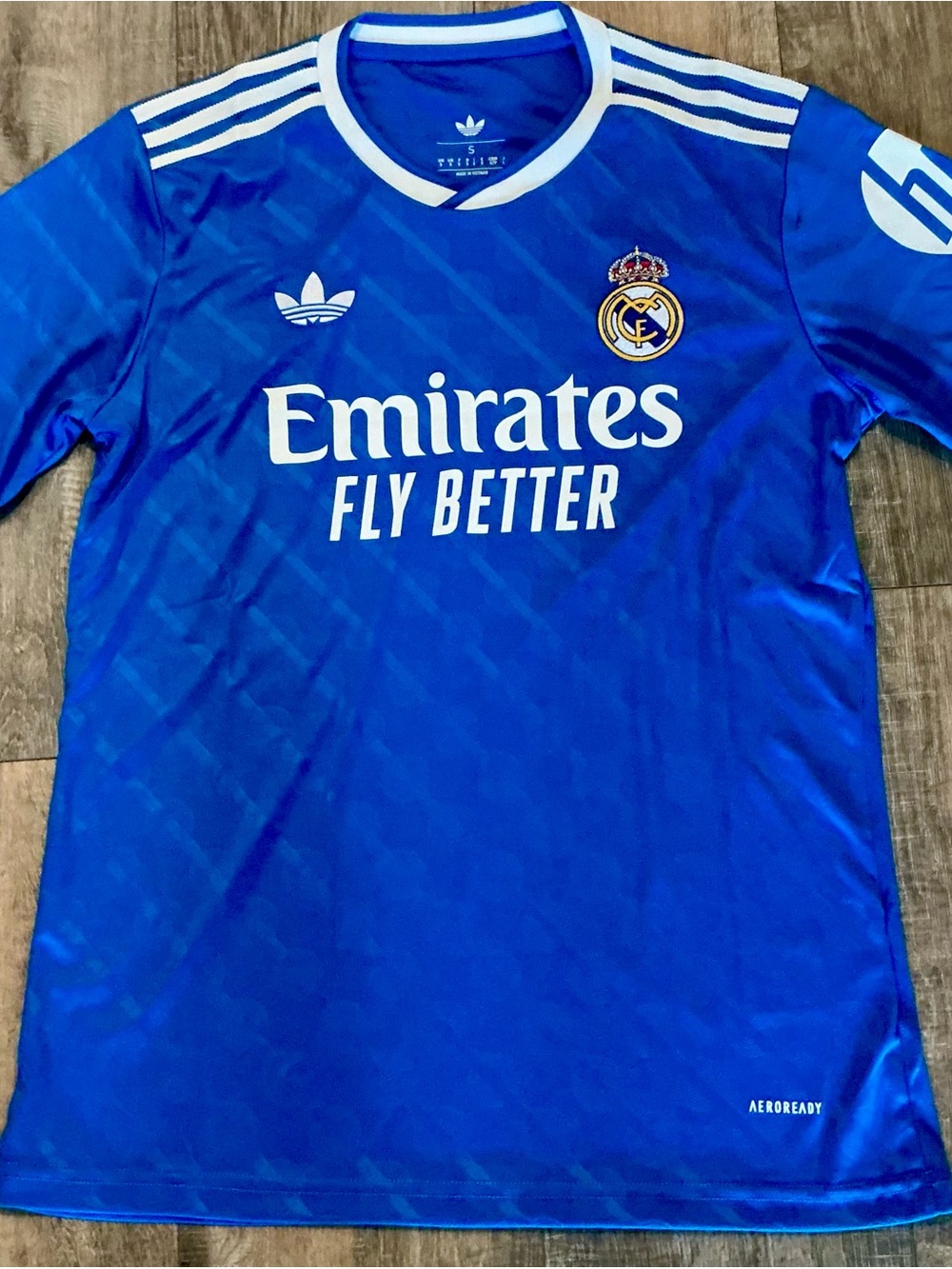 Real Madrid Blue Away Jersey by Adidas - Emirates Fly Better